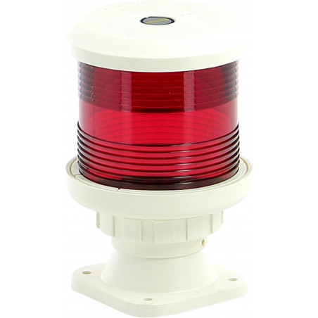 All round navigation light, red, base mounting, with black housing