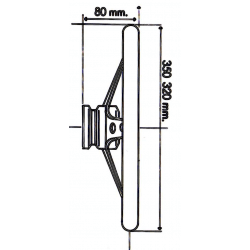 Rat i sort polyuretan med 3 egre - 1