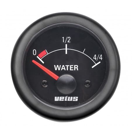VETUS vattennivåindikator, svart, 12 Volt, utskärningsstorlek 52mm