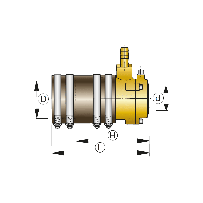 VETUS bronze fleksibelt stævnrørsleje med dual lip seal, 35mm - 1