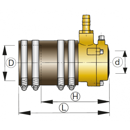 VETUS bronze fleksibelt stævnrørsleje med dual lip seal, 35mm - 1