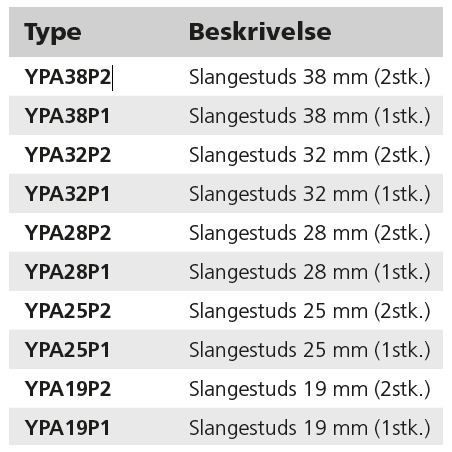 VETUS slangestuds i plastik til VY3V, VY3C og VYNRE 25mm (1 stk.) - 3