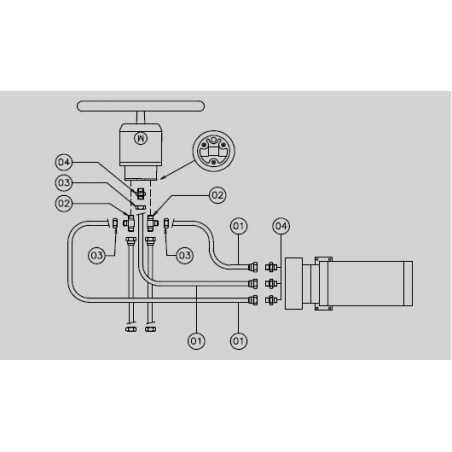 Anslutningssats för autopilot till hydraulisk styrning (nära ratten) - 1