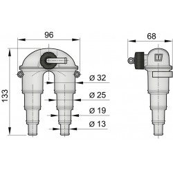 Antihævert m. 360° drejelig slangestuds, m. ventil, m. 2m. slange, 13 - 32 mm - 4
