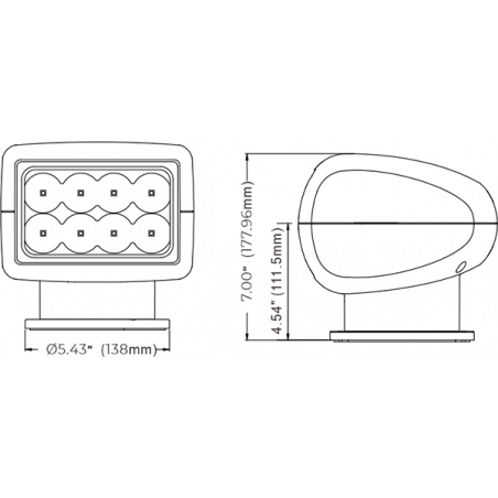 Søgelygte LED fjernstyret 125000cd - 2