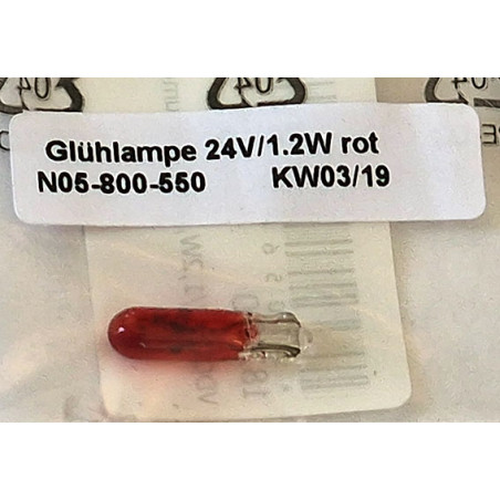 VDO pære 24V /1,2 W rød - 3