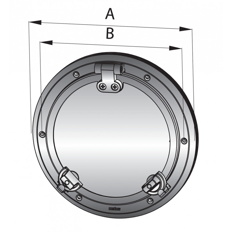 VETUS porthole, S/S AISI 316, category A III, cut-outsize 198 mm, incl. mosquito screen - 2
