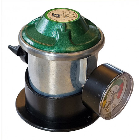 Gas regulator Jumbo click on med manometer og slangestuds
