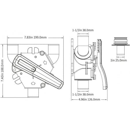 Y-ventil Ø38mm & Ø25mm - 5