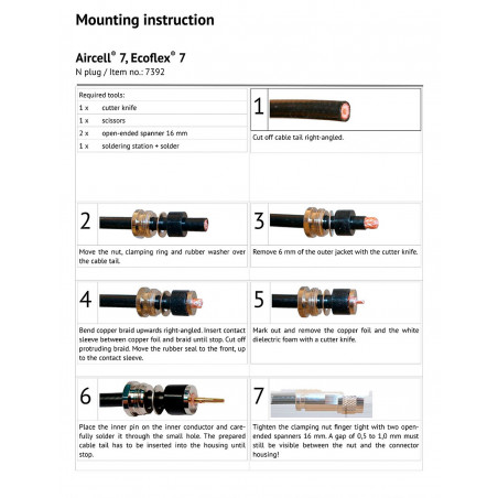 N-stik han coax for lodning