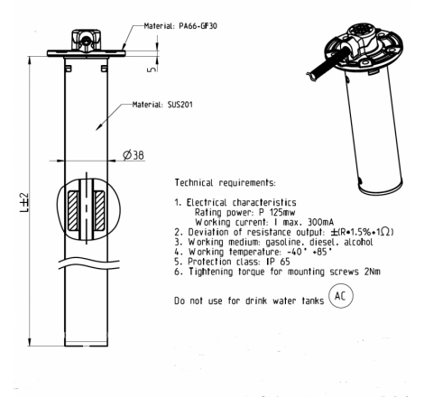 VDO dykrør sensor