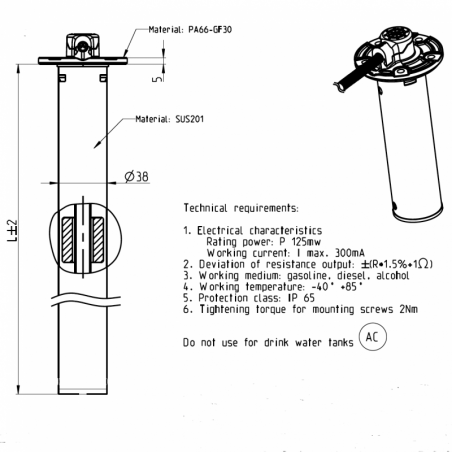 VDO dykrør sensor