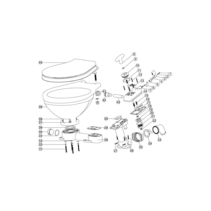 Repairkits til Nuova Rade manuelt toilet - 1