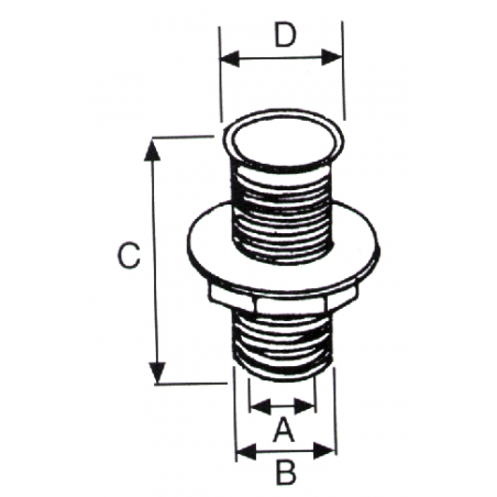 Skroggennemføring hvid plast CE godkendt - 2