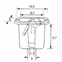Indbygningsholder til bruser med låg, firkantet - 1