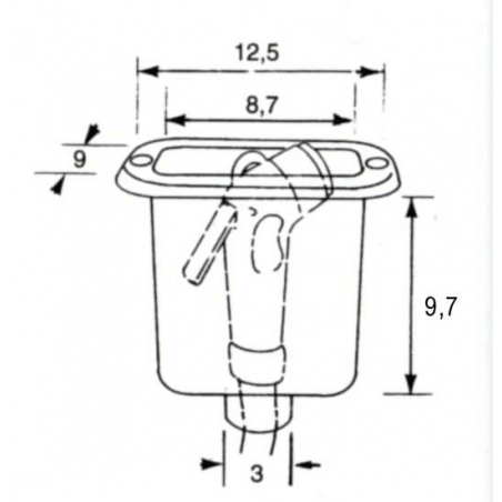 Inbyggd duschhållare med lock, fyrkantig - 2