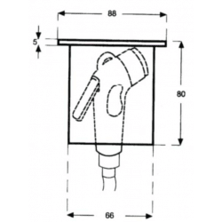 Indbygningsholder til bruser med låg, rund - 1