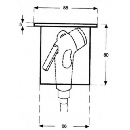Inbyggd duschhållare med lock, rund - 2