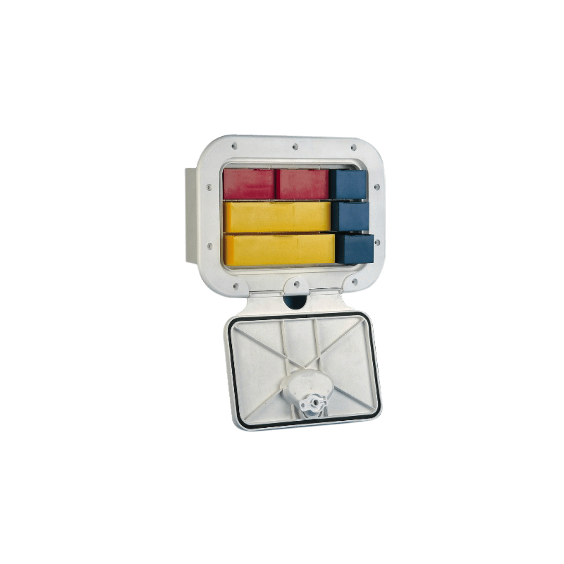 Indbygningsboks med luge og skuffer - 1