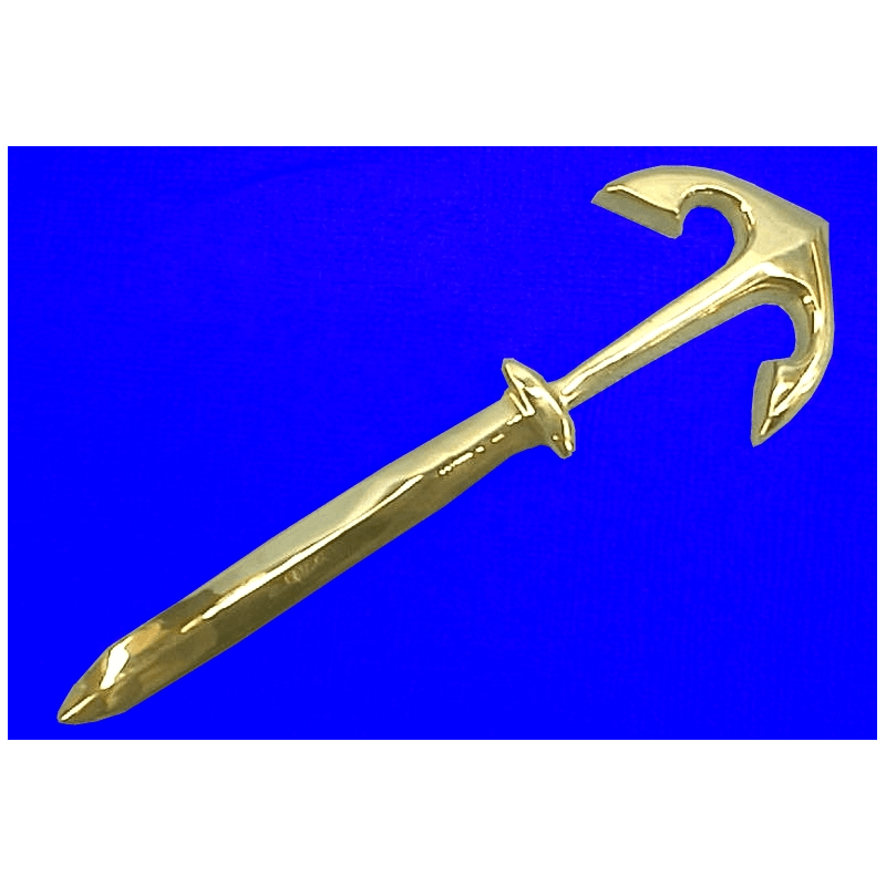 Brevkniv i messing med anker - 1