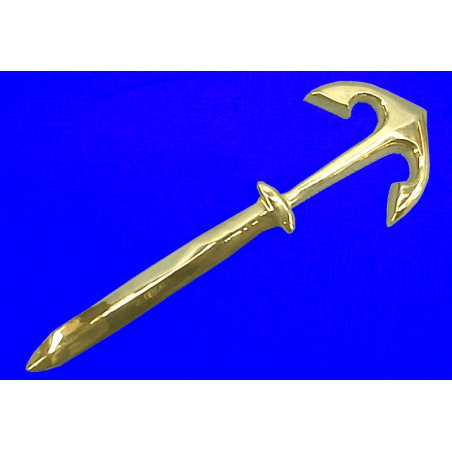 Brevkniv i messing med anker - 1