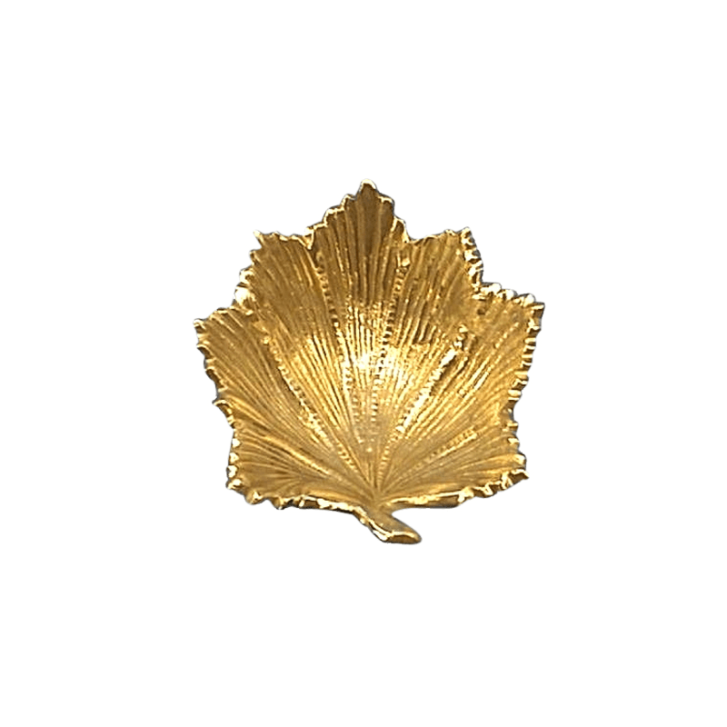 Askebæger i messing udformet som ahornblad - 1