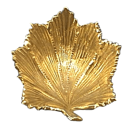 Askebæger i messing udformet som ahornblad - 1