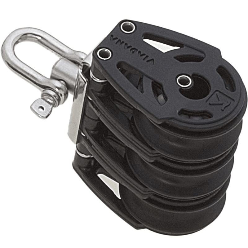 Trippel blok med 3-vejs sjækel 10 mm - 1