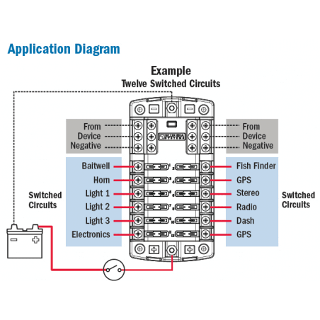 Kontaktpanel med fælles minus tilslutning, 6 kredse - 2