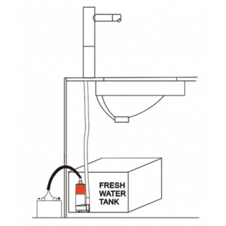 Dränkbar pantrypump 12 V - 16 l/min - 4