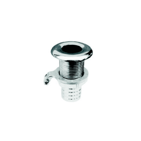 Bottengenomföring med slanganslutning i rostfritt stål AISI 316 - 8