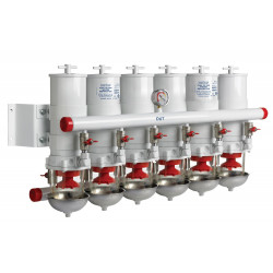 VETUS water separator/fuel filter, 4 in line, 30 micron, max. 36 l/min