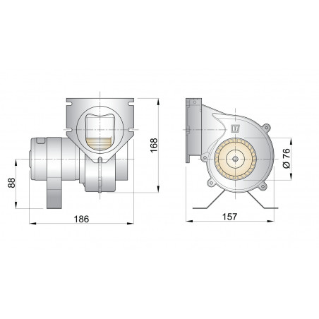 VETUS extraction ventilator, 24 V, 4 A, 76 mm