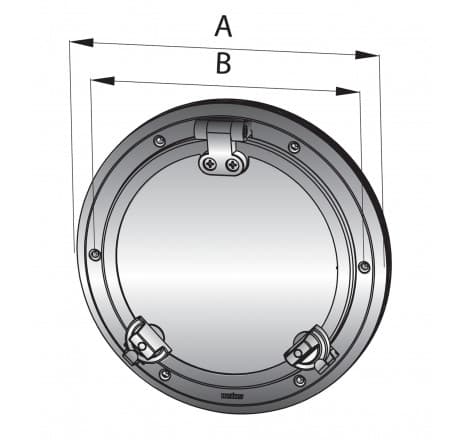 VETUS porthole, S/S AISI 316, category A III, cut-outsize 238 mm, incl. mosquito screen - 2