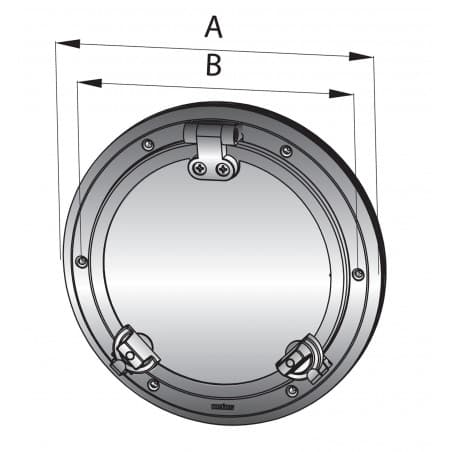 VETUS porthole, S/S AISI 316, category A III, cut-outsize 238 mm, incl. mosquito screen - 2