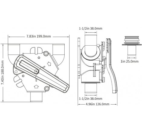 Y-ventil Ø38mm & Ø25mm - 5
