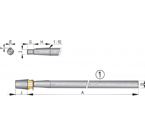 VETUS propeller shaft, duplex stainless steel, 35 mm, length 3000 mm - 1