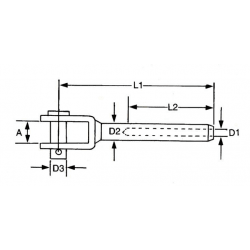 Gaffelterminal AISI 316 - 2