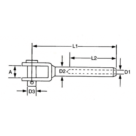 Gaffelterminal AISI 316 - 2