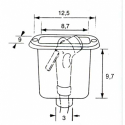 Indbygningsholder til bruser med låg, firkantet - 2