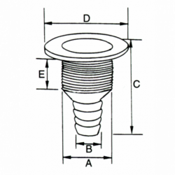 Skroggennemføring, plast, studs - 2