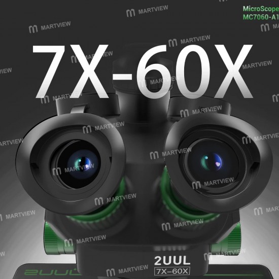2uul MicroScope MC7060-A1 7-60X Senkron Zoomlu Trinoküler Mikroskop, PCB Mikro İşlemleri İçin