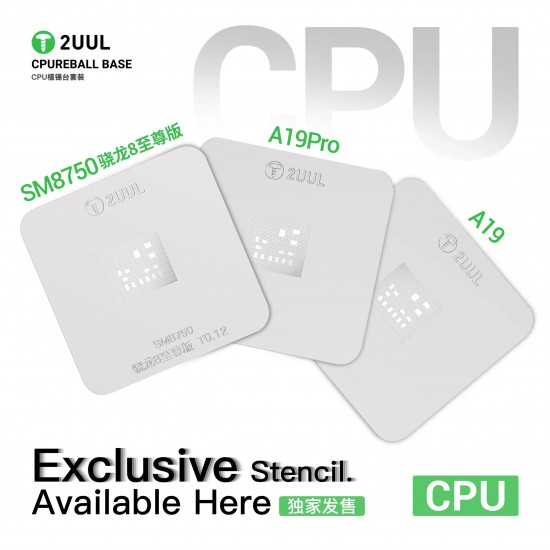 2uul BH17 CPU REBALL TABAN Manyetik Çift Taraflı BGA Reballing Platform Seti iPhone / Android için