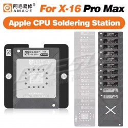 Amaoe 0.12mm Apple CPU BGA Reballing Şablon Platform Seti iPhone X-16PM / Apple A11-A18Pro CPU - Yarım Oyma Sürümü