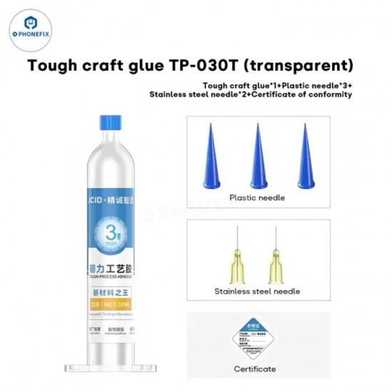 JCİD TP-030T ŞEFFAF ÇITA EKRAN KASA YAPIŞTIRICI 30ML