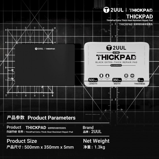 2UUL ST86 ThickPad 500 Derece Sıcaklığa Dayanıklı Tamir Pedi 500mm*350mm*5mm