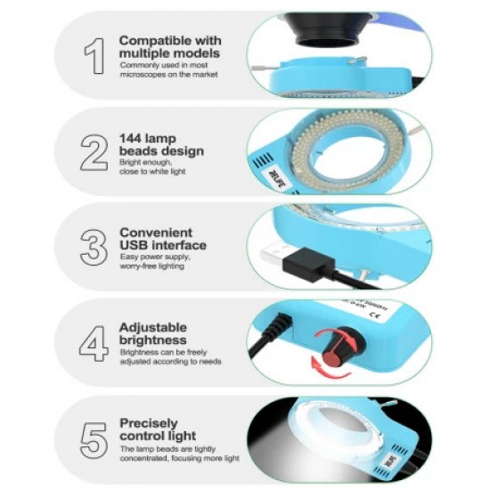 Relife RL-033M 144 Ledli Yüksek Parlaklık Ayarlanabilir Mikroskop Işığı