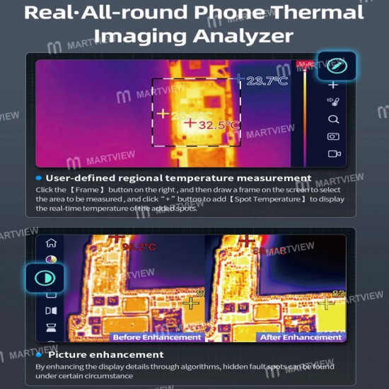 QianLi Fire Eye Pro Katlanabilir Tutucu Versiyonu Anakart Arıza Teşhisi için Kızılötesi Termal Kamera