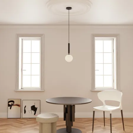 Lampara Musa , moderna y clásica a la vez,con bolas triple opal o cristal texturado, diferentes acabados.