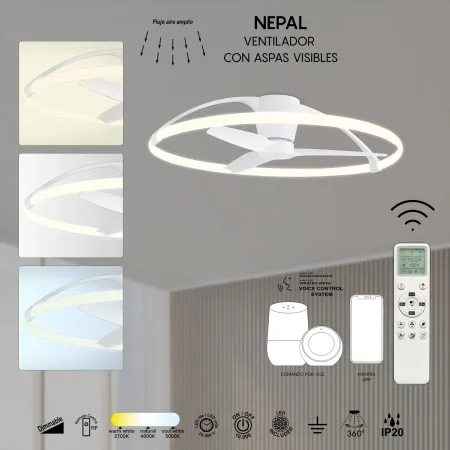 Ventilador Nepal Blanco Alda Iluminacion